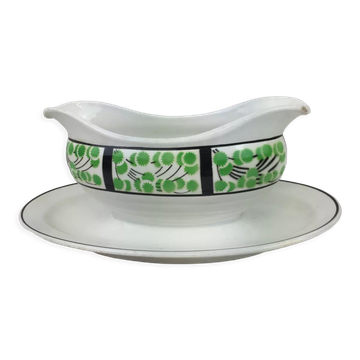 Old sauce boat made in France Digoin Sarreguemines