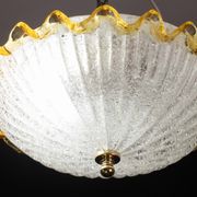 Set of 2 Charming Italian Yellow Murano Glass Ceiling Fixture, Murano, 1970
