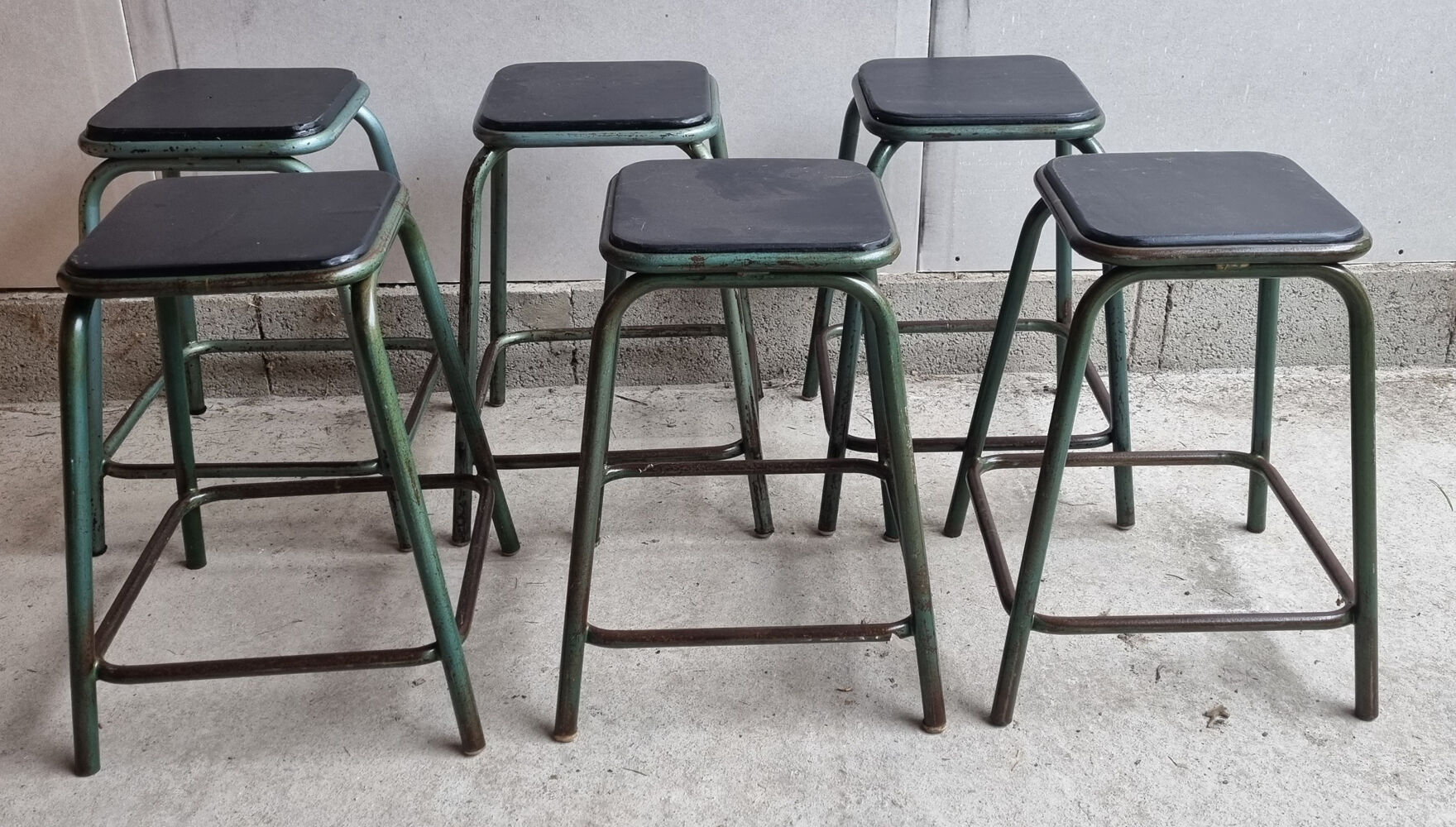 Industrial stools, Gaston Cavaillon for Mullca, vintage