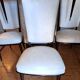 Set of 6 Art Deco chairs in solid mahogany and faux leather. Circa 1940.