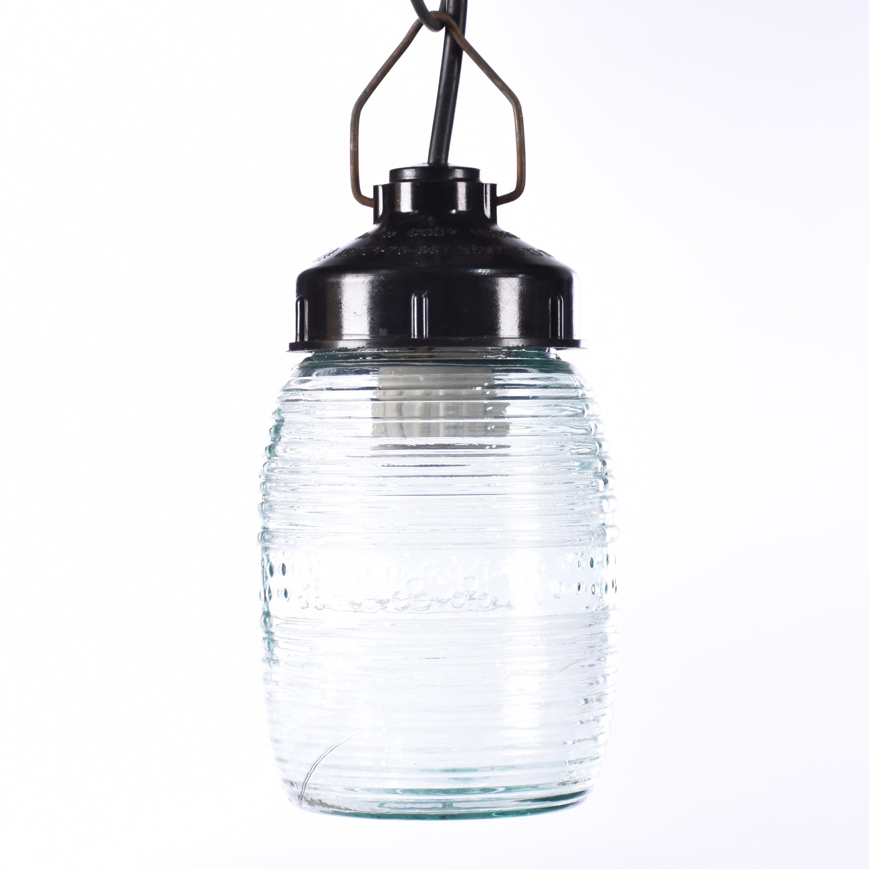 Vintage glass pendant lamp