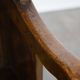 Antique English hooded lambing chair from the 18th century with hood shape