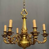 Louis XVI style chandelier. Solid bronze.