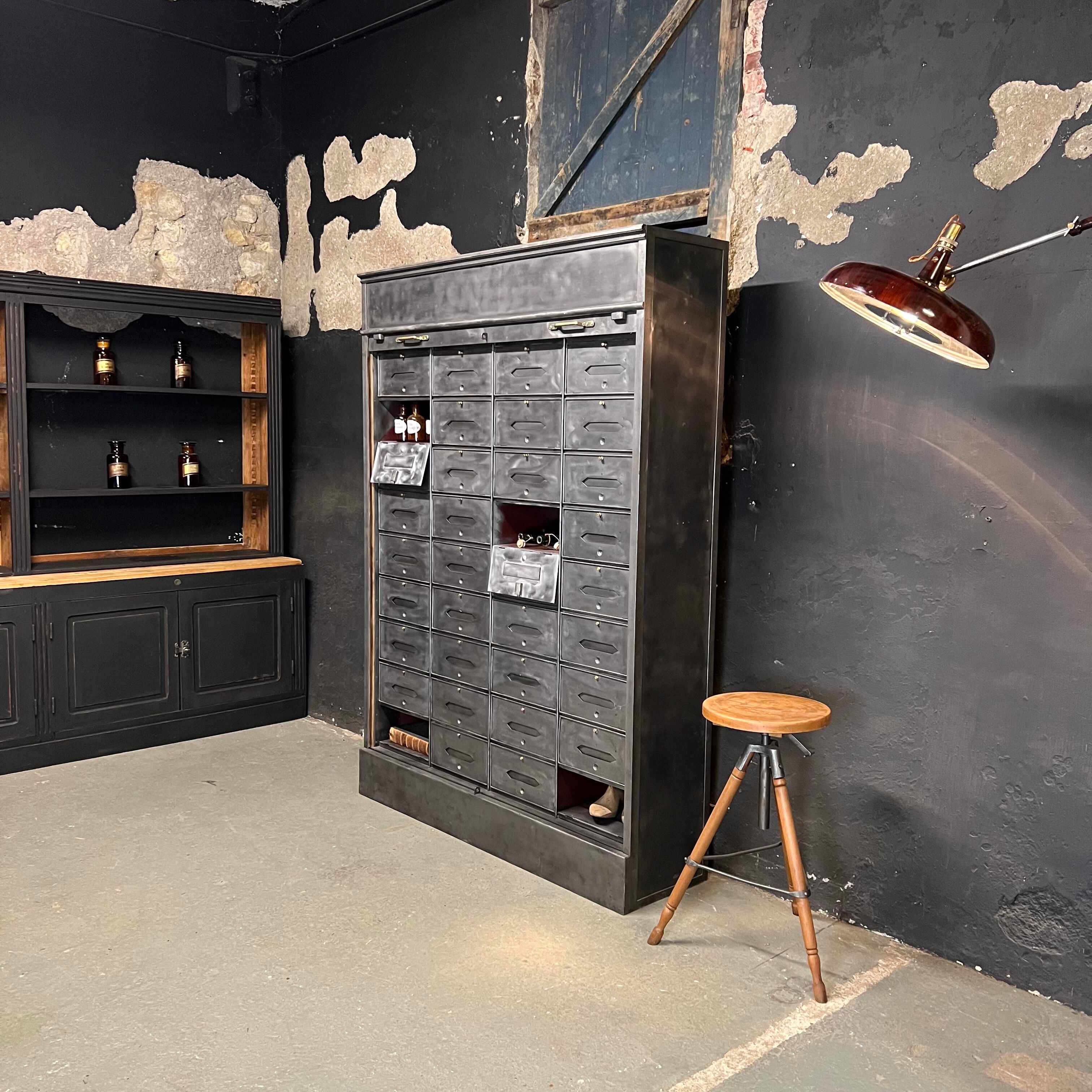 Furniture with flap and steel curtain circa 1930