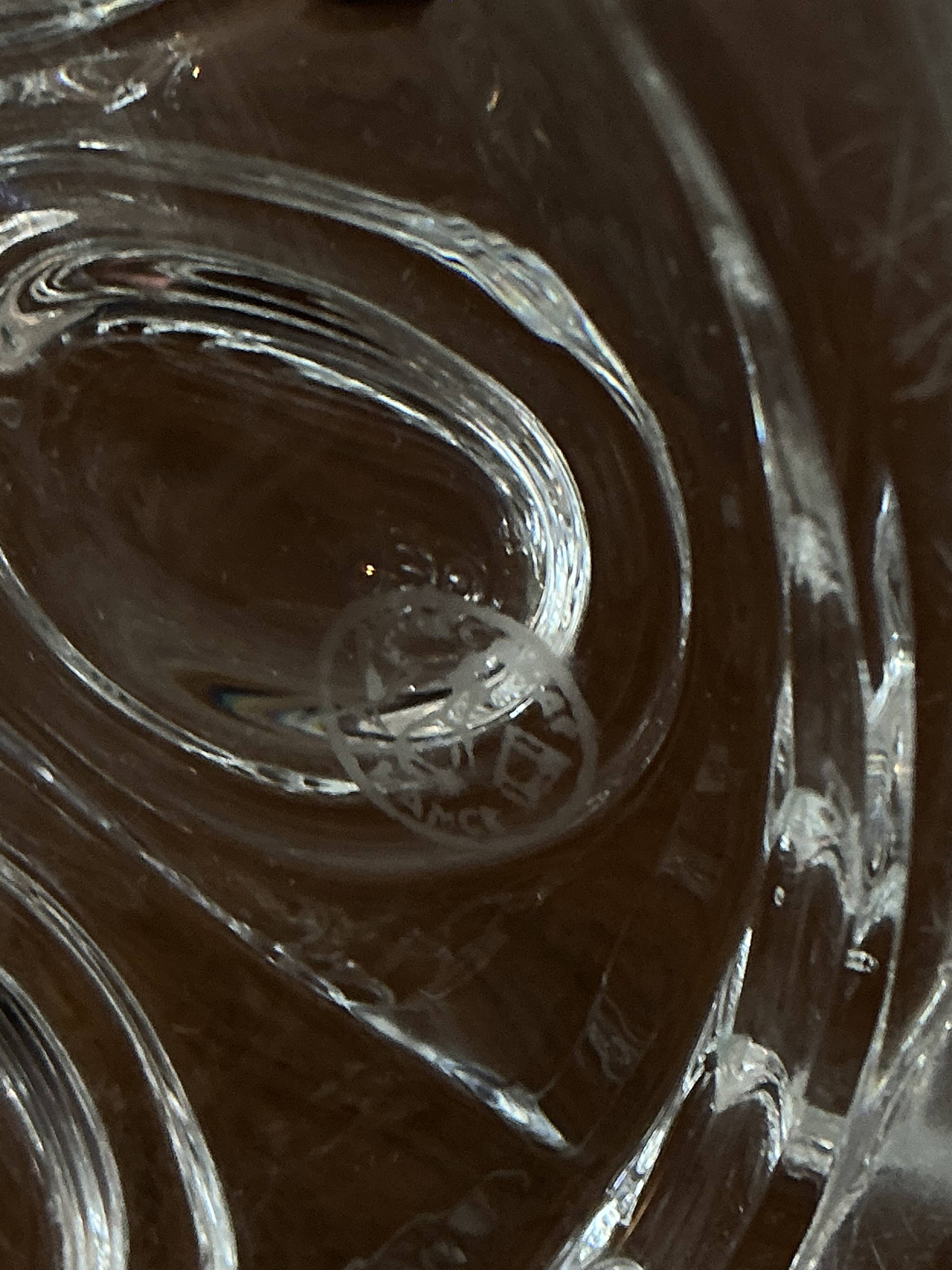 Pair of Baccarat three-light crystal chandeliers