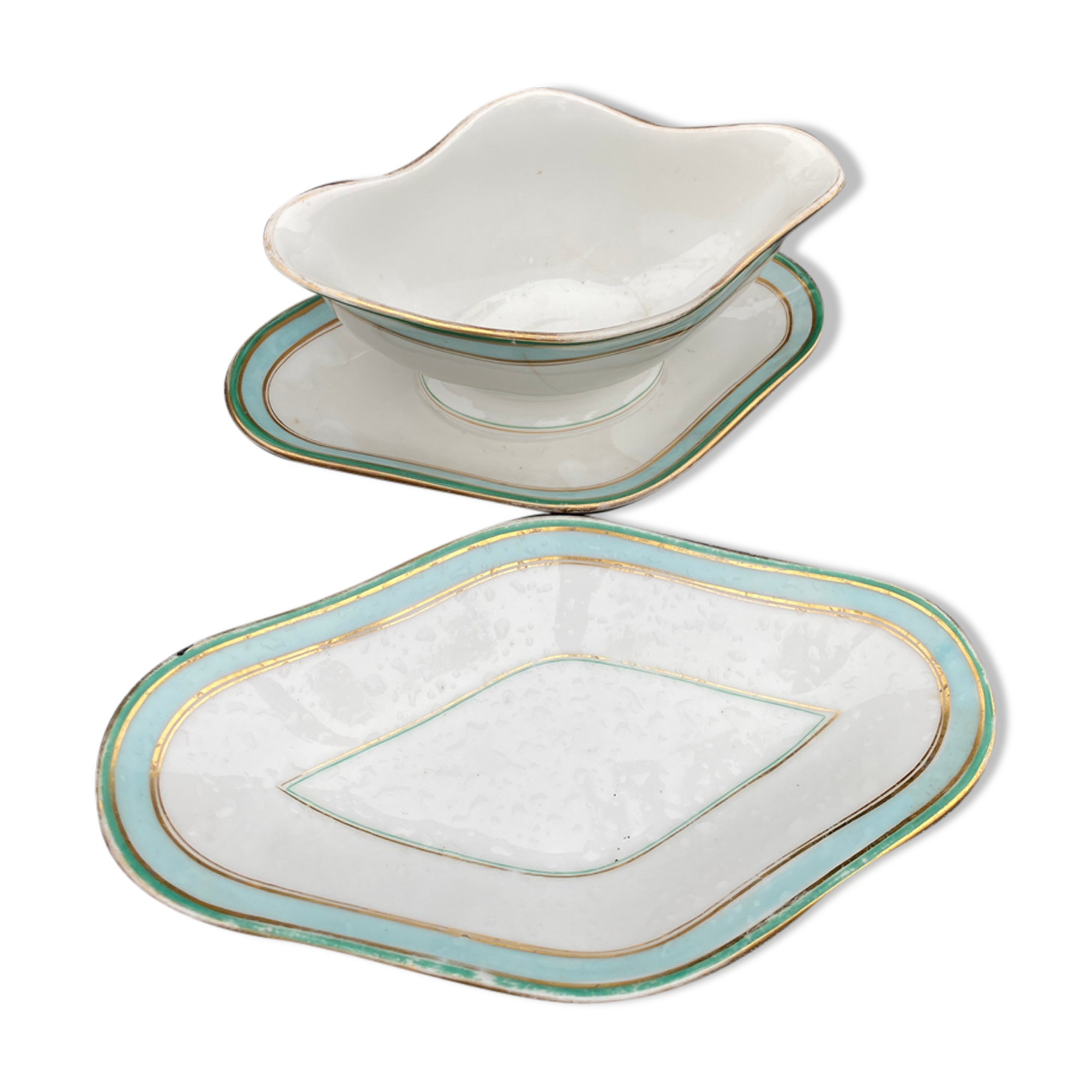 Sausage and porcelain ramekin