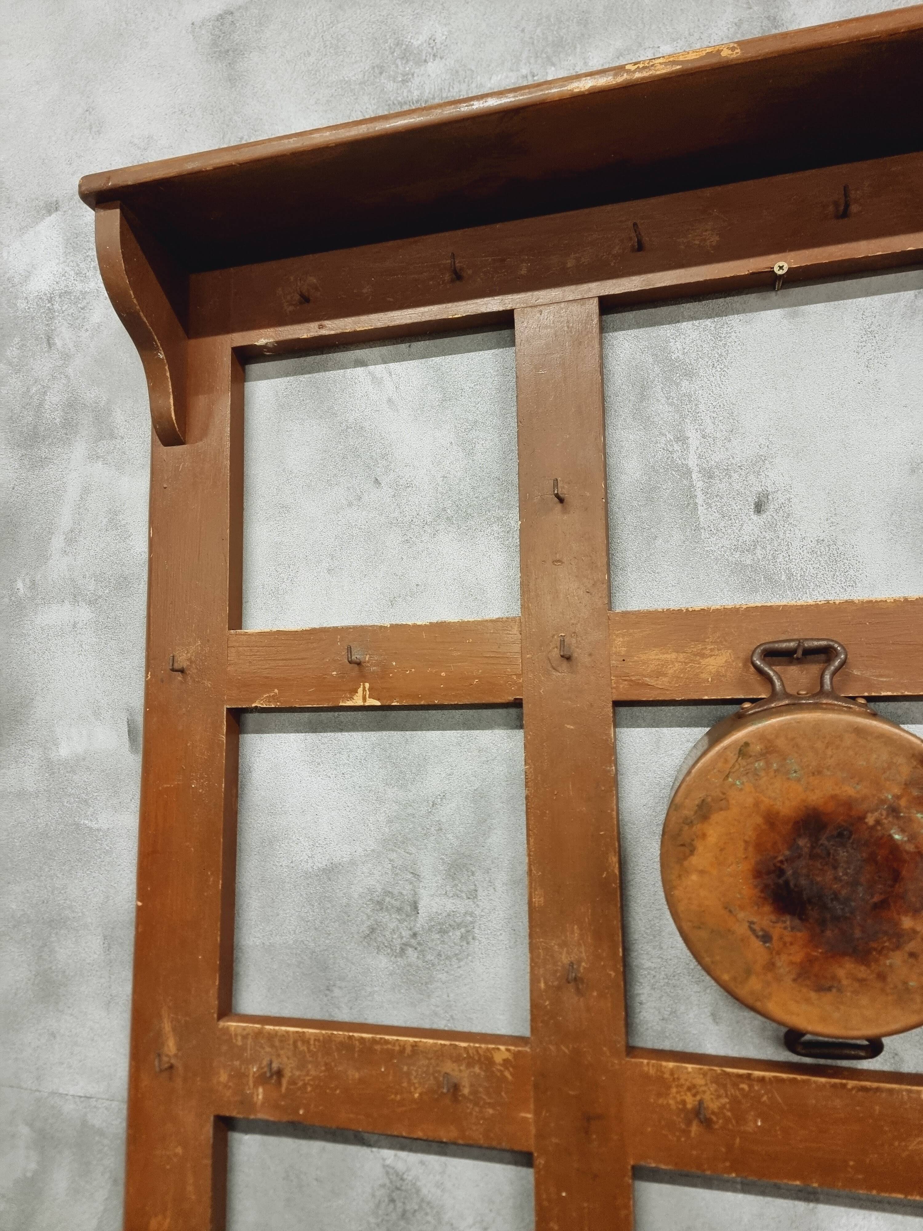 French vintage wall-mounted kitchen shelf 110x123cm