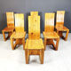 Vintage Finnish pine wood dining chairs, 1970s