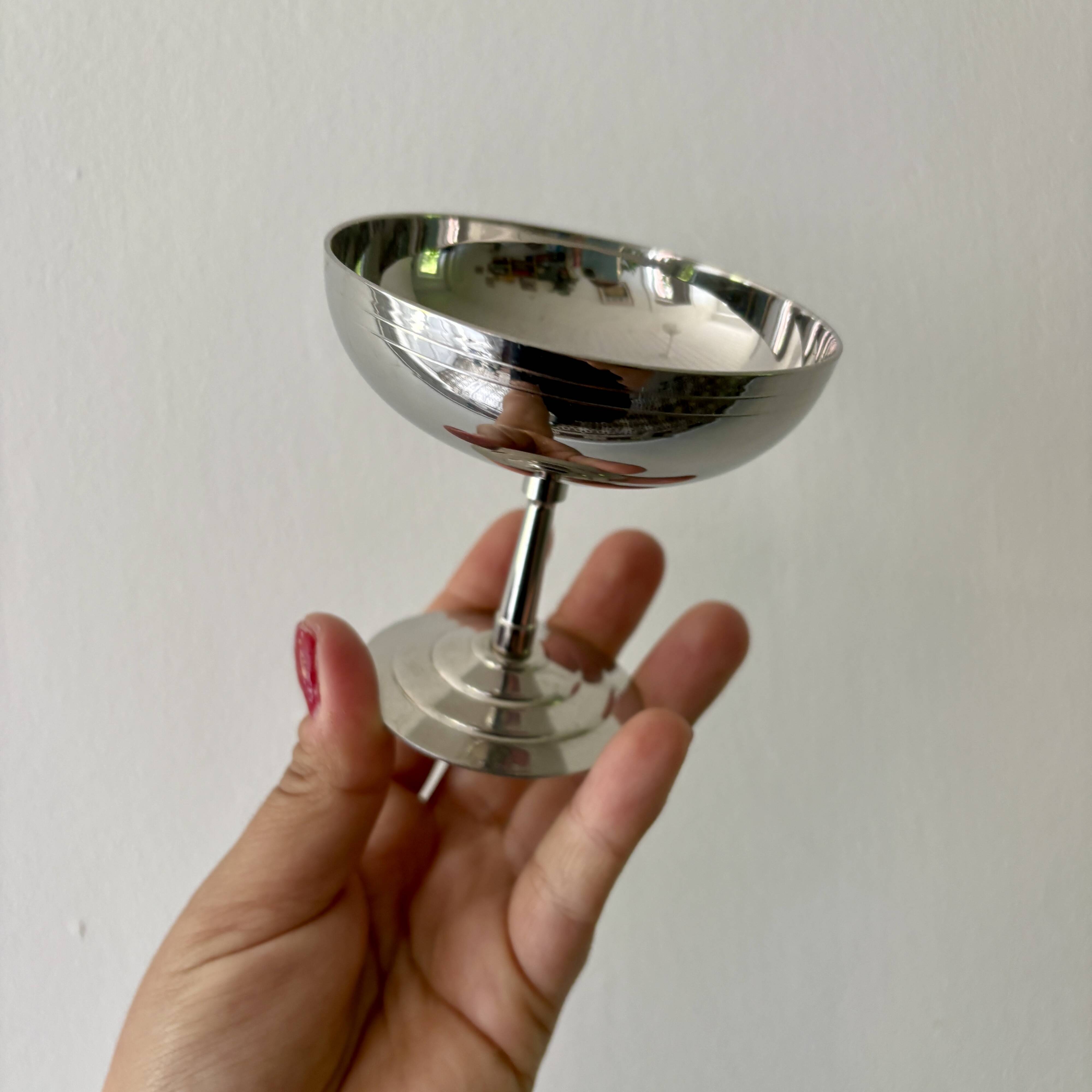 Lot de 6 coupes vintage en inox