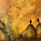 Still life with pears, watercolour on paper signed Françoise Persillon.