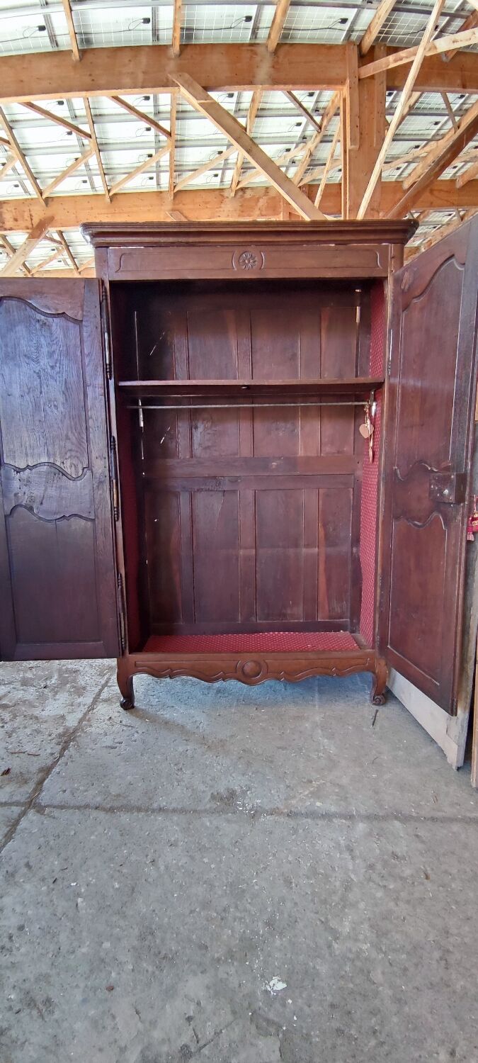 Louis XV two-door oak wardrobe