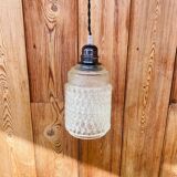 Globe hanging lamp in vintage molded glass