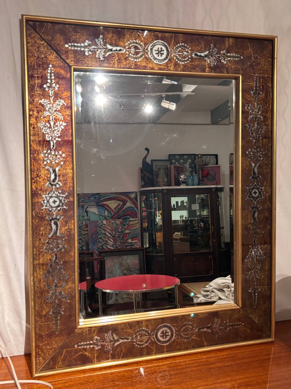 Miroir art deco verre eglomisé