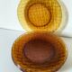 5 vintage pressed glass dessert plates with woven decoration