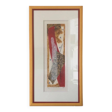 Gravure au carborundum de bernard alligand.braises, 2002