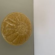 Vintage art deco globe wall or ceiling light in yellow Clichy glass