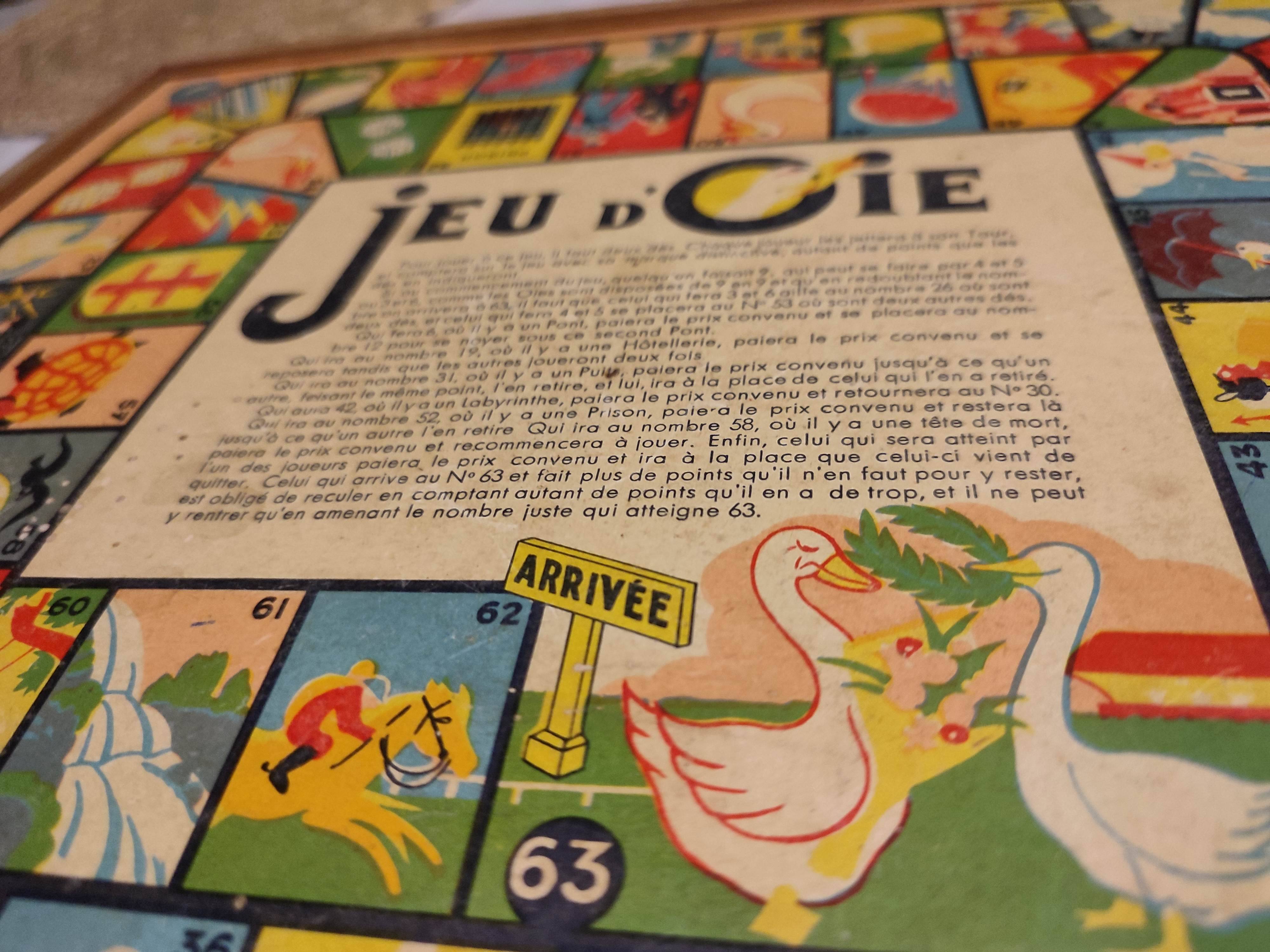 Antique Wooden Multi-Game Box - Ludo - Game of the Goose - Checkers