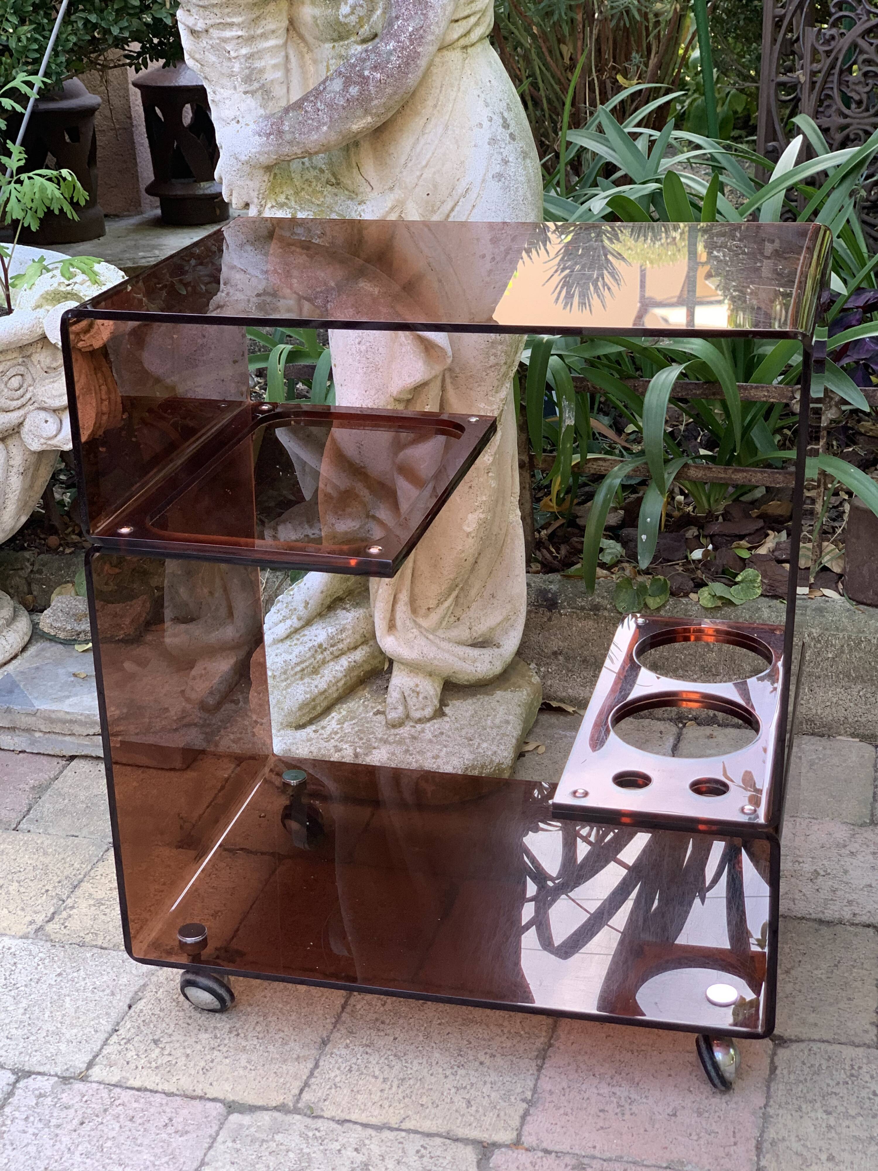 Smoked plexiglas rolling bar 70