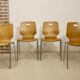 Set of 4 stackable chairs in plywood