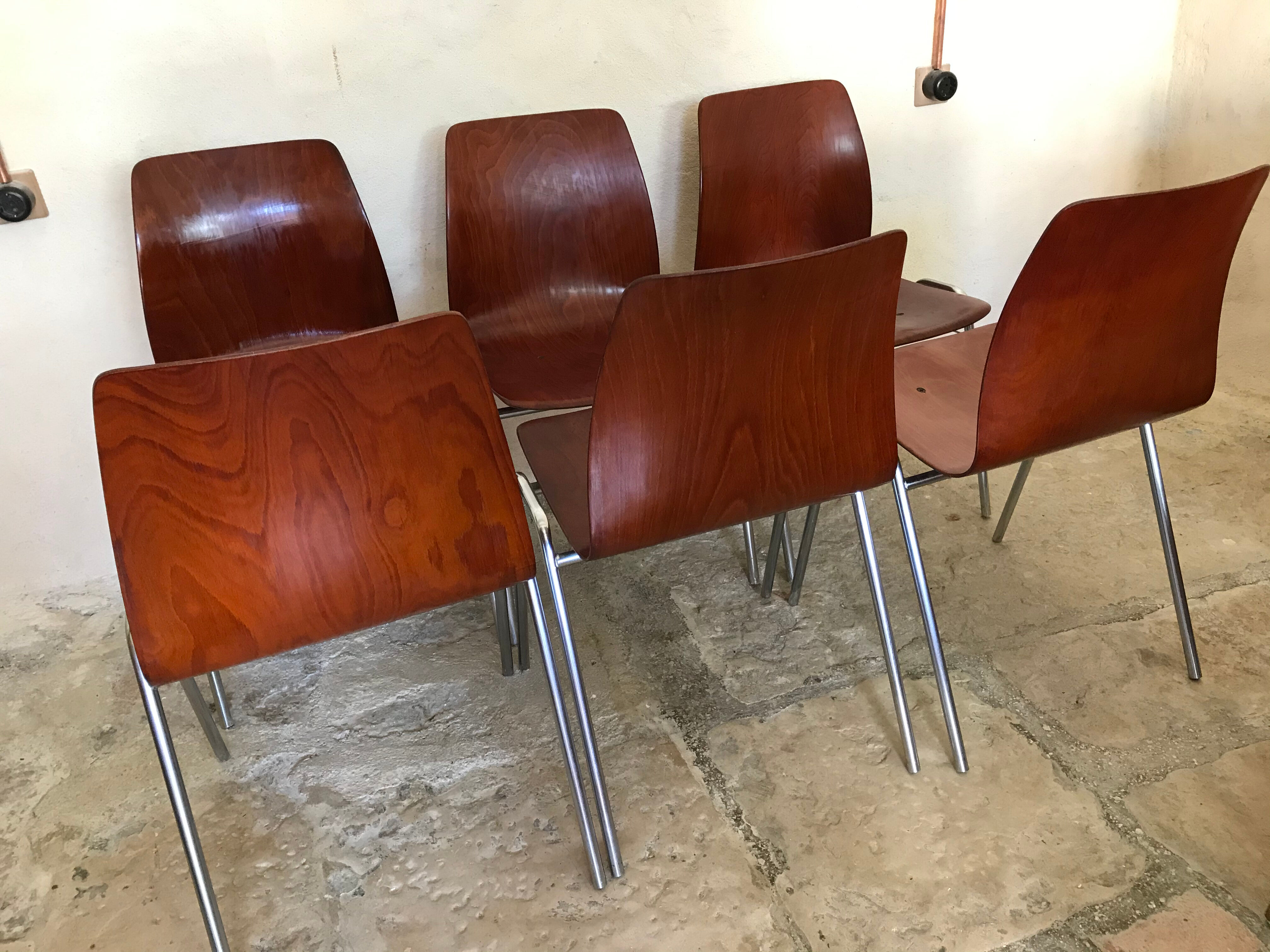 Lot d 6 vintage Pagholz chairs