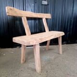 Old small farm bench in solid oak
