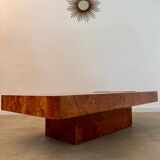 Italian design elm burl coffee table from the 70s Roche Bobois