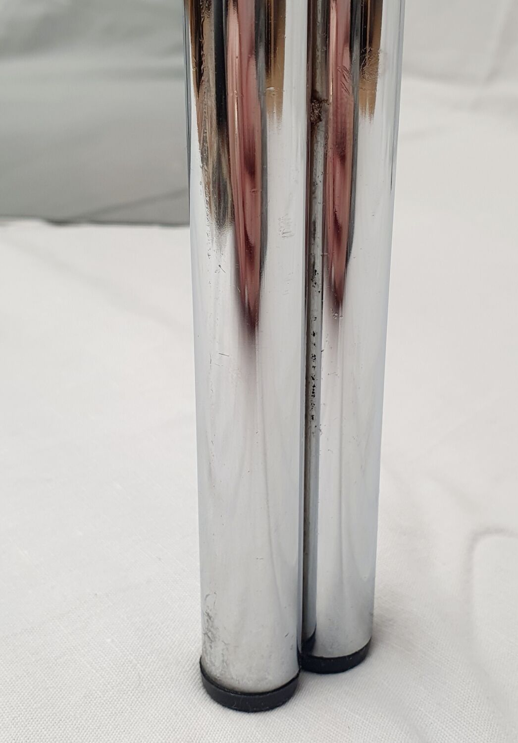 Design console 70 metal chromed smoked glass