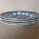 4 blue & white English style dinner plates