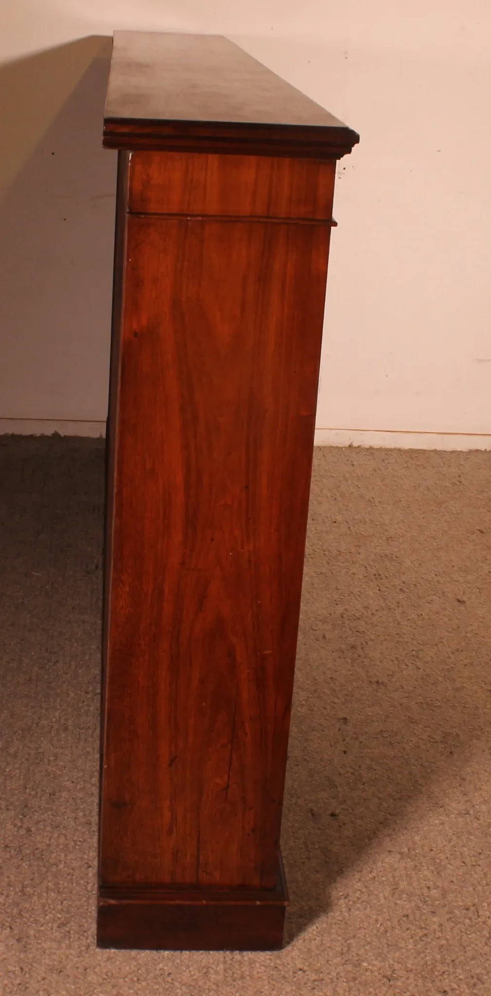 Large Open Mahogany Bookcase Of2.41 Meters Long—19th Century
