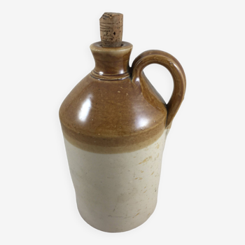 Glazed stoneware bottle for rum whiskey