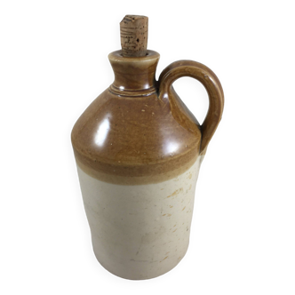 Glazed stoneware bottle for rum whiskey