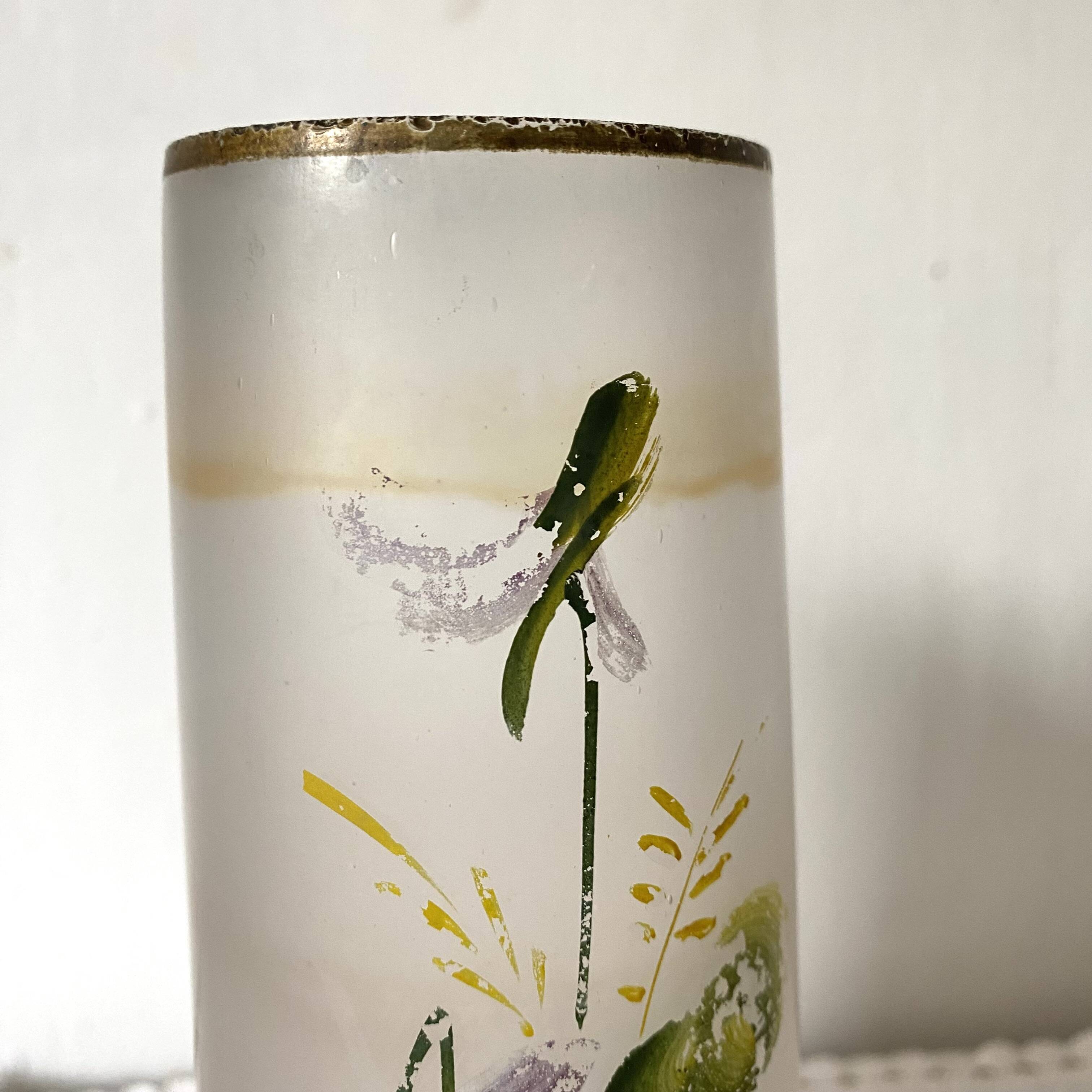 Pair of antique glass paste vases