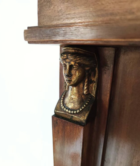 Solid wood fireplace mirror and bronze style