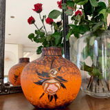 Vase ball glass paste signed Delatte Nancy art nouveau