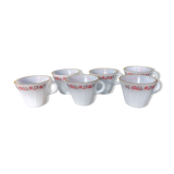 Set of 6 cups vintage Termocrisa Mexico in opaline, 60s