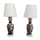 Duo of scandinavian ceramic lamps design 1960