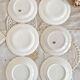 6 vintage mismatched blue and white porcelain dinner plates - Lot J