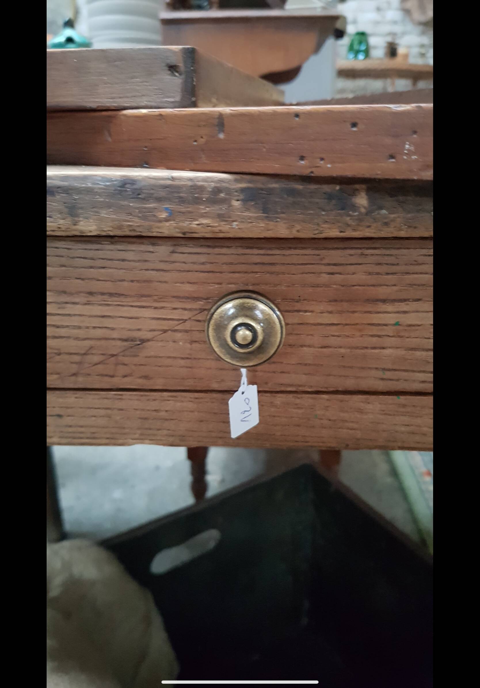 Old estaminet farm table