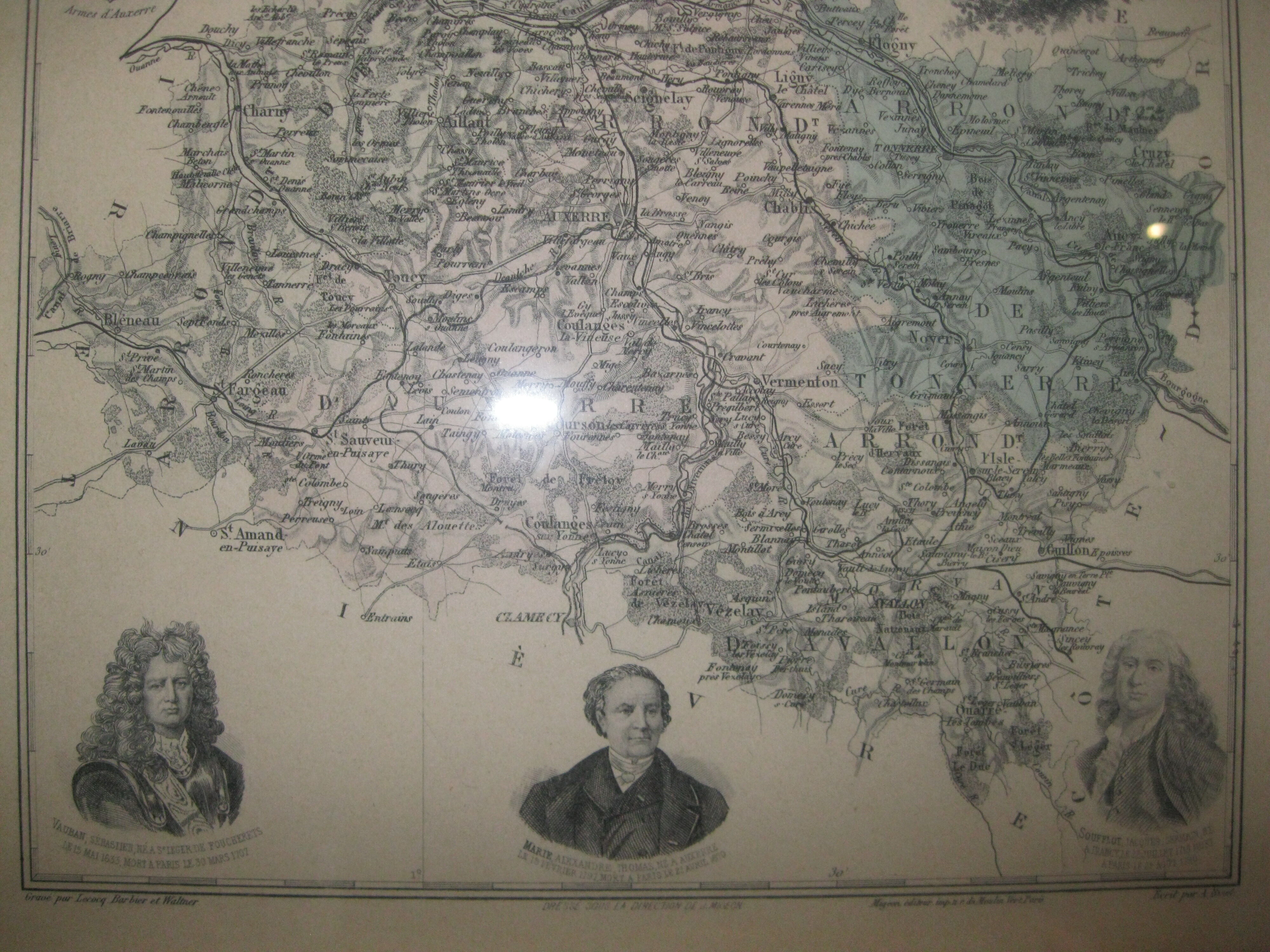 Engraving 19th France region of Yonne