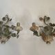 Pair of Wall Lights with Floral Basket in Painted Sheet Metal. Italian Work. Circa 19.