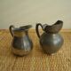 Lot anciens pots à lait crème étain fin