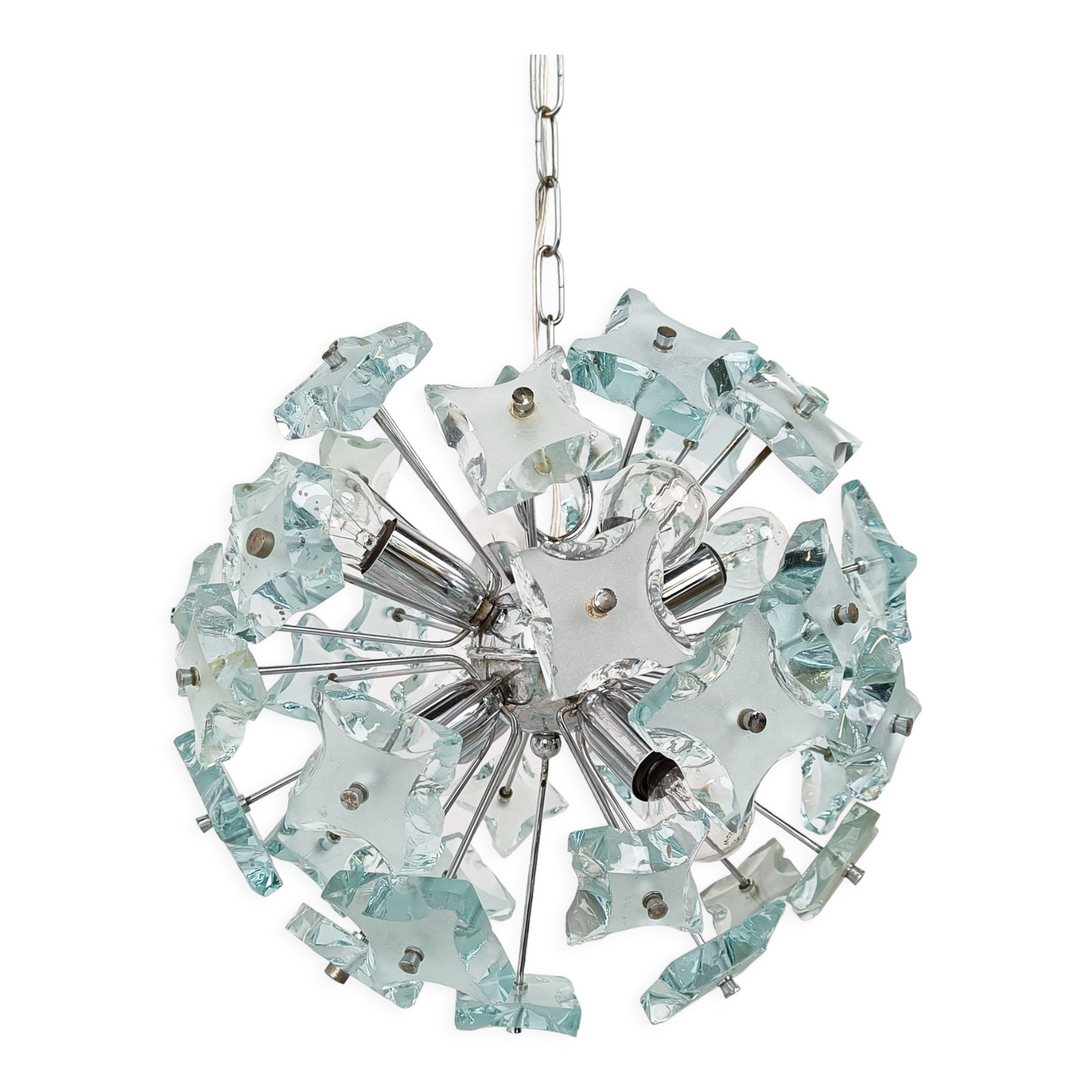 Mid century glass sputnik chandelier, 1970s