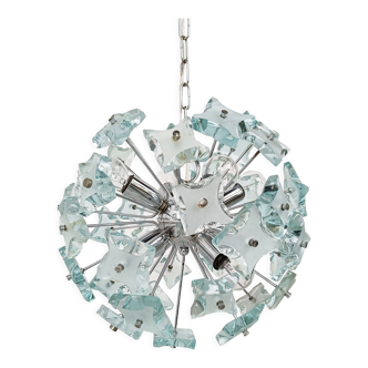 Mid century glass sputnik chandelier, 1970s