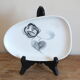 Ravier vintage forme libre Niderviller modèle rose noire
