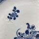 Plate in porcelain blue and white china xviii floral decoration