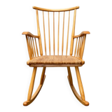 Mid-Century rocking chair model WK-S 7 in beech by Arno Lambrecht for Wk Möbel, 1950s.