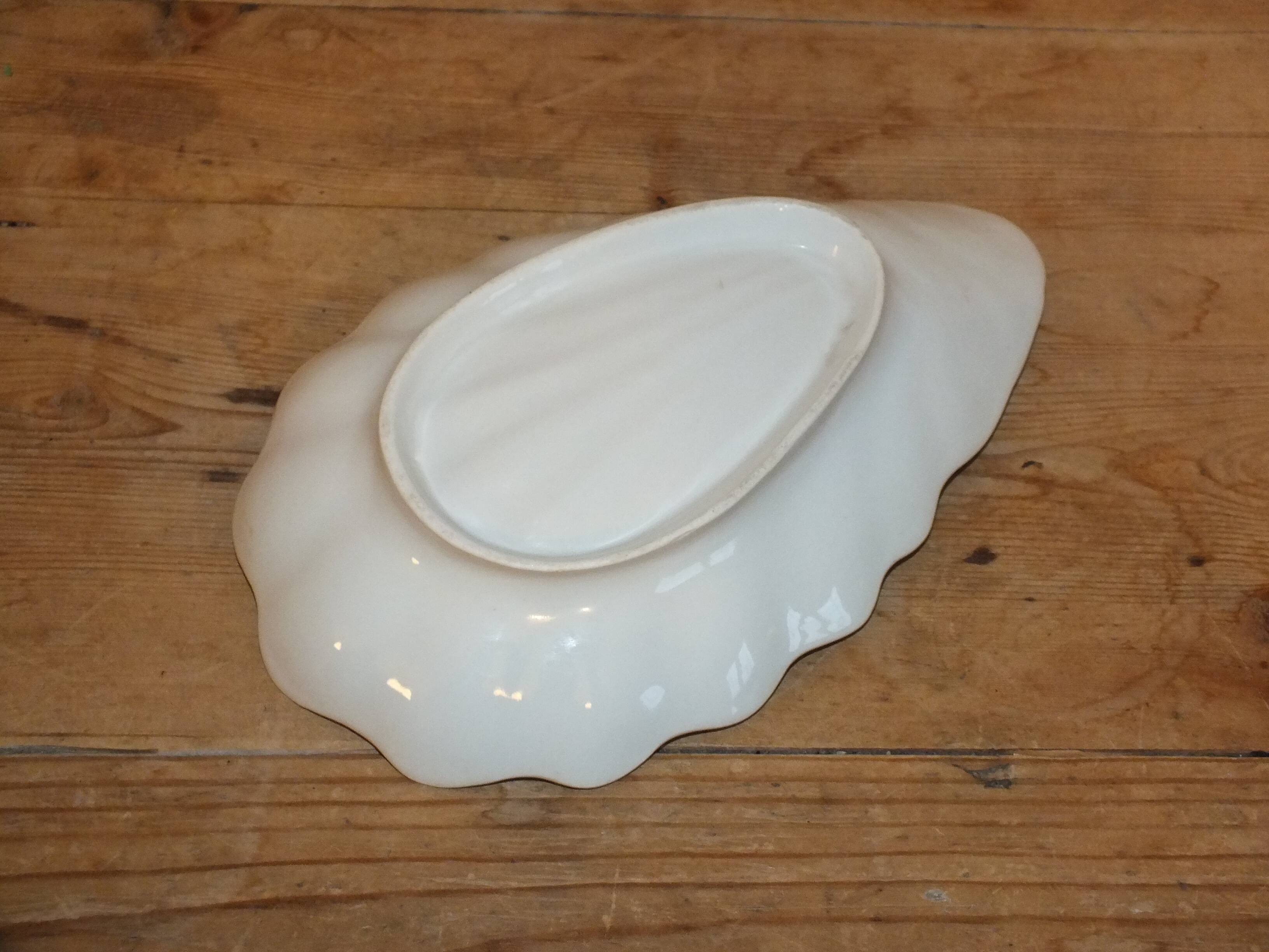 Paris white porcelain bowl, shell butter dish