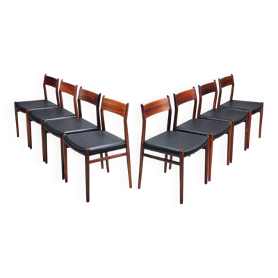 Chaises de salle à manger modèle 418 d'Arne Vodder en palissandre Sibast Mobler Danemark 1960
