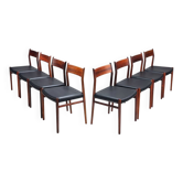 Arne Vodder model 418 dining chairs in rosewood Sibast Mobler Denmark 1960