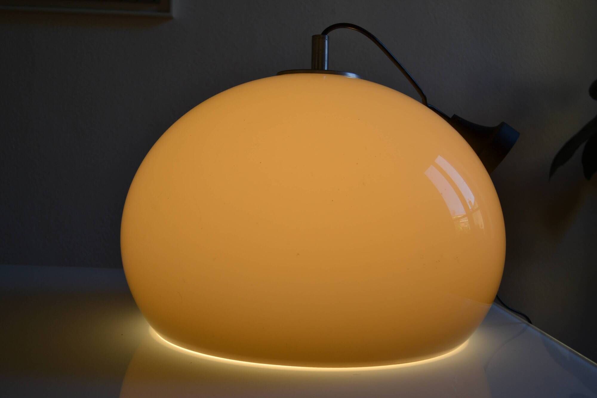 Brown gradient plastic pendant light 1970s